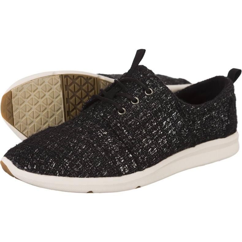 Toms Glitter Wolle Del Rey Sneaker 277 für Damen schwarz grau