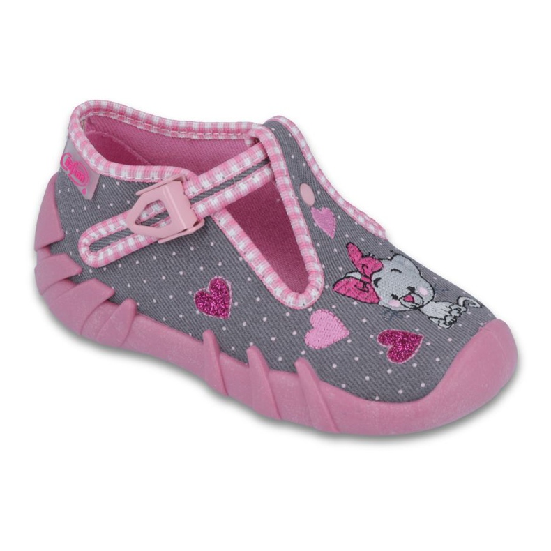 Befado Kinderschuhe 110P331 grau rosa