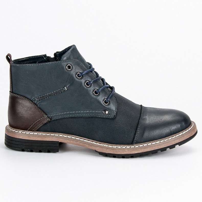 McKey Leder Herren Stiefel blau