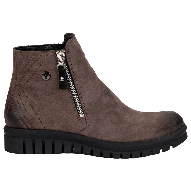 Niedrige Stiefel auf dem VINCEZA-Reißverschluss braun