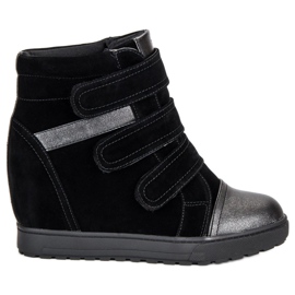 J. Star Schwarze Turnschuhe mit Klettverschluss