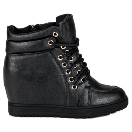 J. Star Stylisch gebundene Turnschuhe schwarz