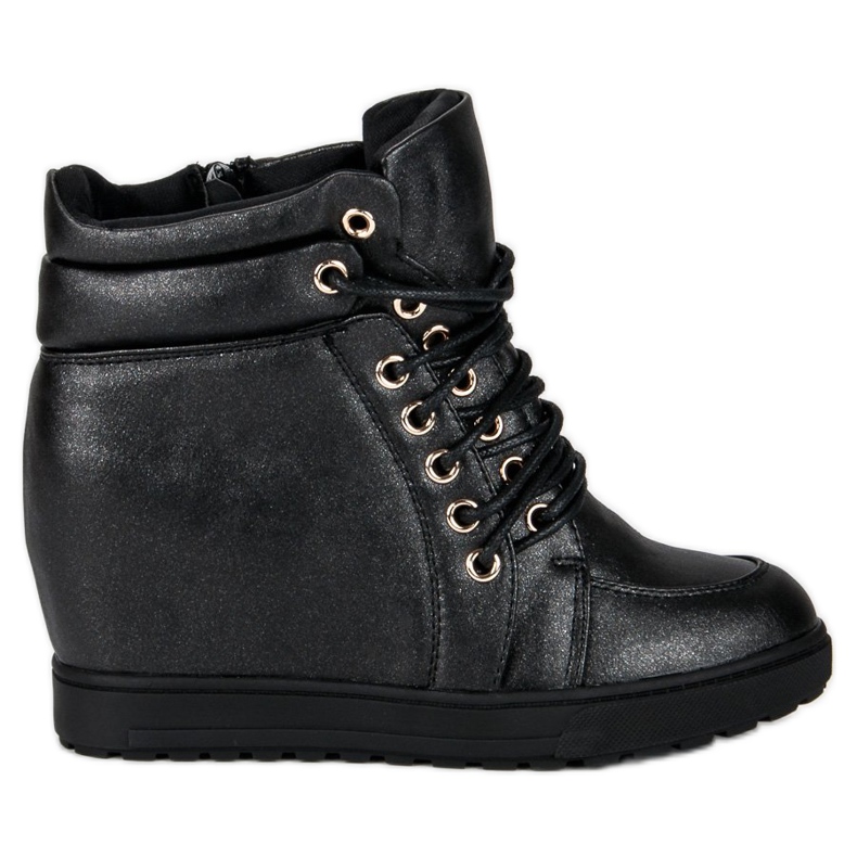 J. Star Stylisch gebundene Turnschuhe schwarz