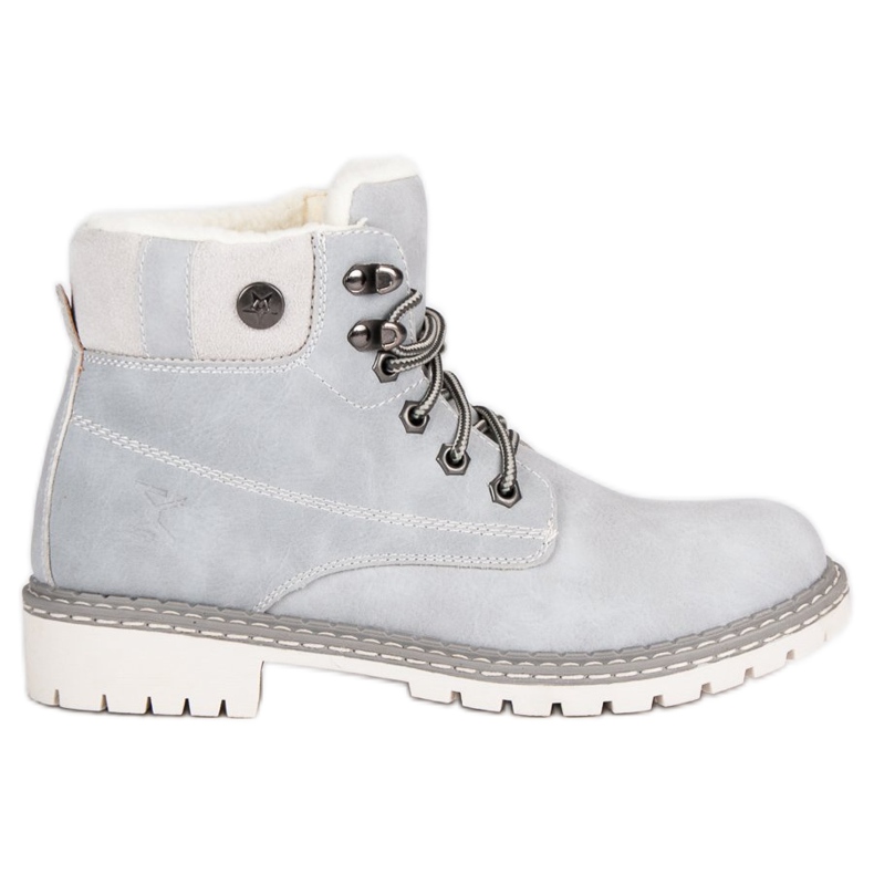 Filippo Graue Stiefel mit einem Schaffellmantel