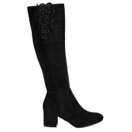 Elegante Stiefel mit hohem Absatz schwarz
