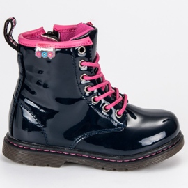 American Club Lackierte amerikanische Stiefeletten blau