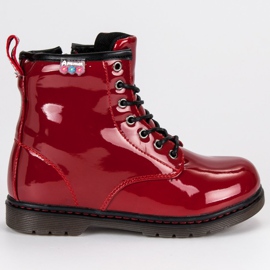 American Club Lackierte amerikanische Stiefeletten rot