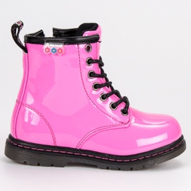 American Club Lackierte amerikanische Stiefeletten rosa