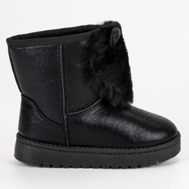 Vinceza Schwarze Schneestiefel mit Fell