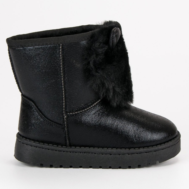 Vinceza Schwarze Schneestiefel mit Fell