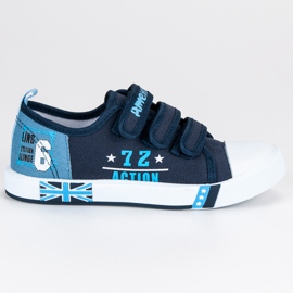 American Club Marineblaue Klett-Turnschuhe