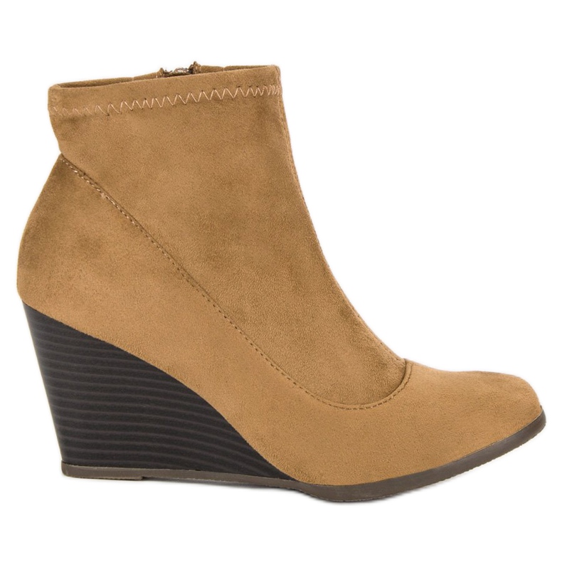 Corina Ankle Boots aus Wildleder mit Keilabsatz braun