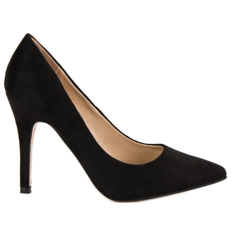 Schwarze Wildleder-Heels