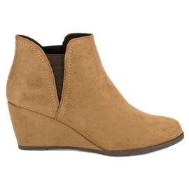 Corina Kamelfarbene Keilstiefel braun