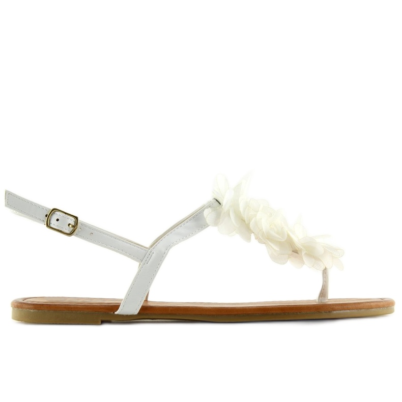 Weiße Sandalen mit Blumen CK36P Weiß