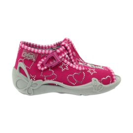 Befado Kinderschuhe 213p105 Hausschuhe grau rosa