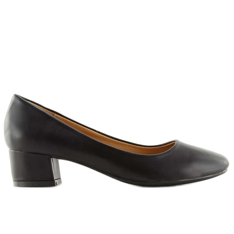 Schwarze Pumps niedrige Absätze schwarz MM-387 Black