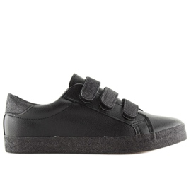 Schwarze XL10P Schwarze Sneakers mit Klettverschluss