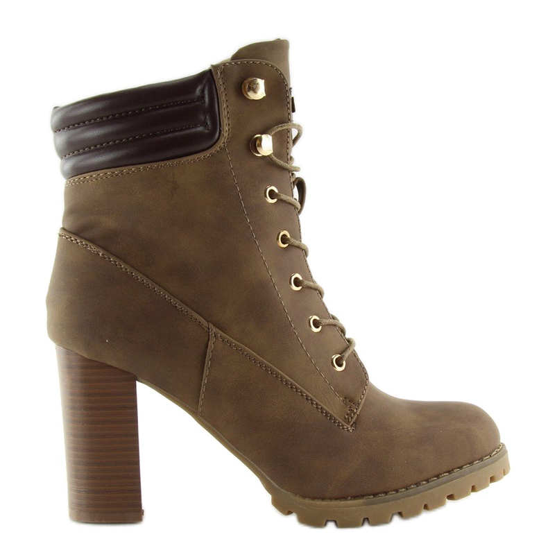 Timber Stiefel High Heels braun S89 Khaki