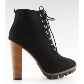 Schwarze hochhackige Stiefel mit hohen Absätzen 118-1