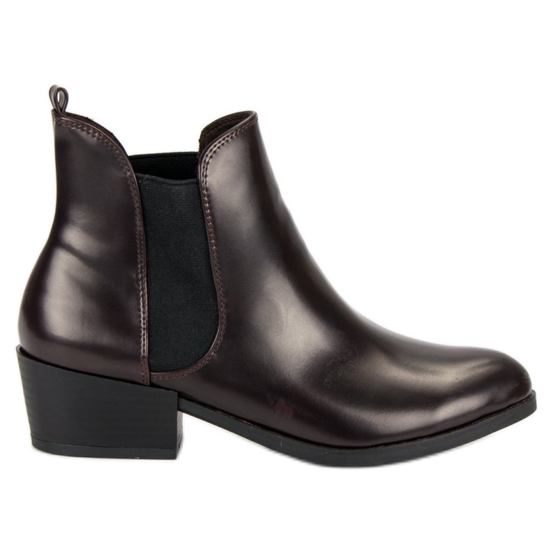Corina Dunkelburgunderrote Chelsea-Boots mit hohen Absätzen schwarz