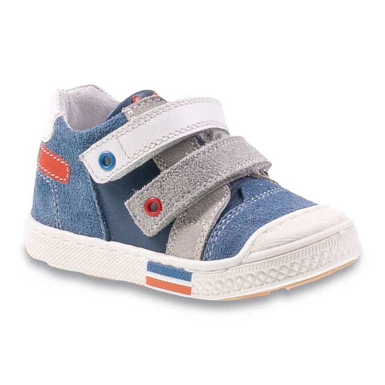 Befado Kinderschuhe 170P004 weiß blau grau rot
