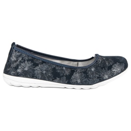 Filippo Marineblaue Ballettschuhe aus Leder