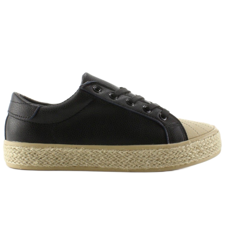 Sneakers auf Leinensohle NA05P Schwarz