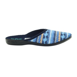 Adanex Pantoffeln 23557 Norwegerpullover marineblau blau orange
