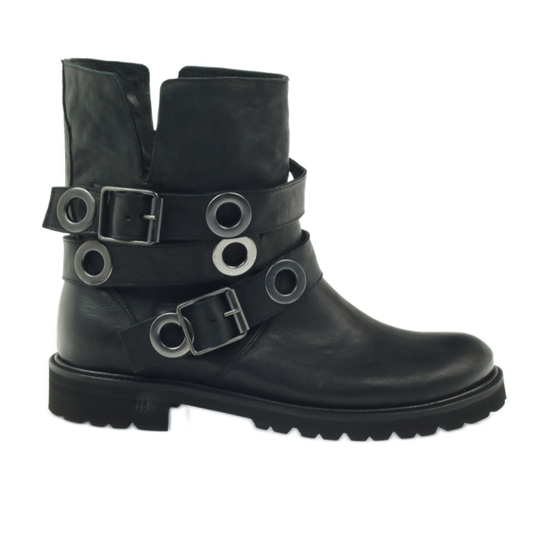 Gestreifte Stiefel verziert mit Badura Kreisen schwarz