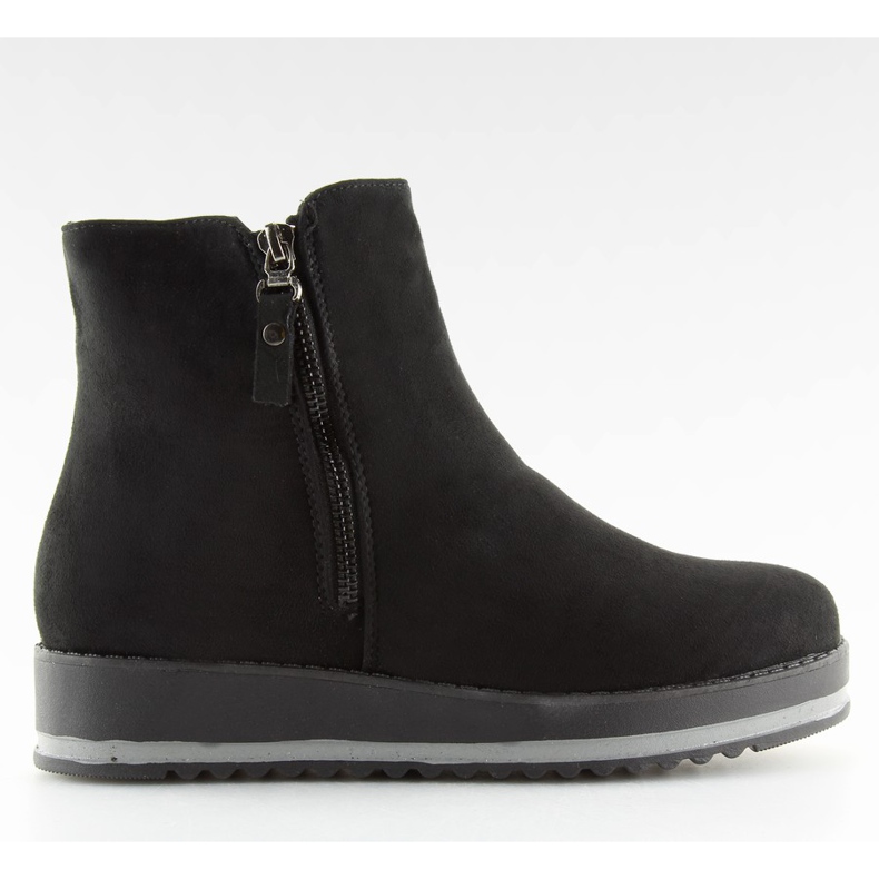 Schwarze Chelsea-Boots mit hoher Sohle K103