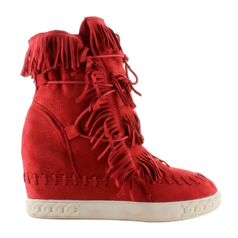 Wildleder-Sneaker mit Fransen BL-10 Rot