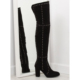 Oberschenkel High Heels schwarz NC221 schwarz