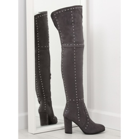 Oberschenkel graue High Heels NC221 grau