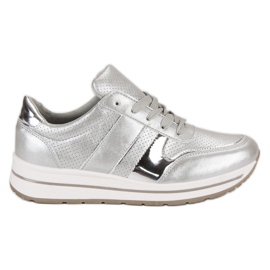 Silberne Turnschuhe grau