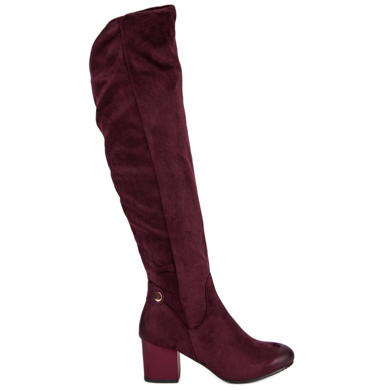 Burgunder-Musketier mit hohen Absätzen von VINCEZA rot