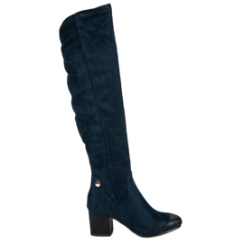 Marineblaue oberschenkelhohe Stiefel von VINCEZA