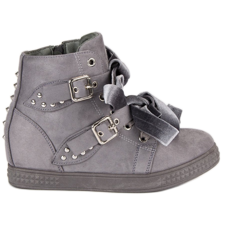 Super Me Graue Sneakers mit Schleifen