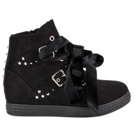Super Me Schwarze Sneaker mit Schleifen