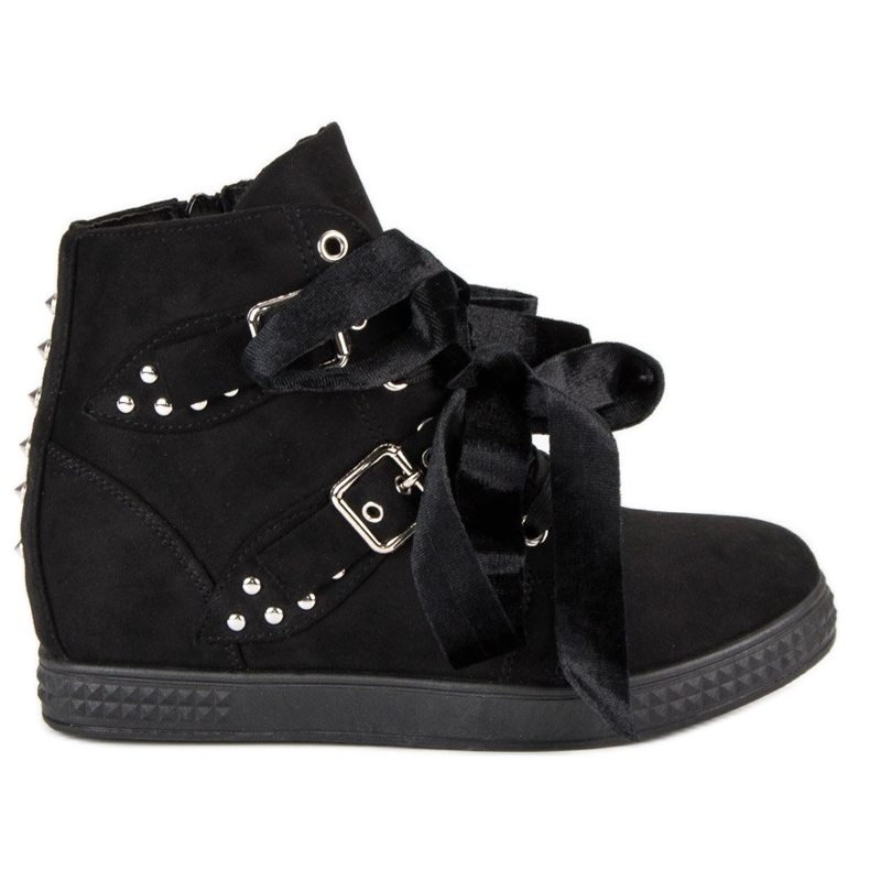 Super Me Schwarze Sneaker mit Schleifen