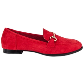 Slipper aus Wildleder rot