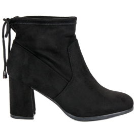 Stiefeletten aus Wildleder mit hohem Absatz schwarz