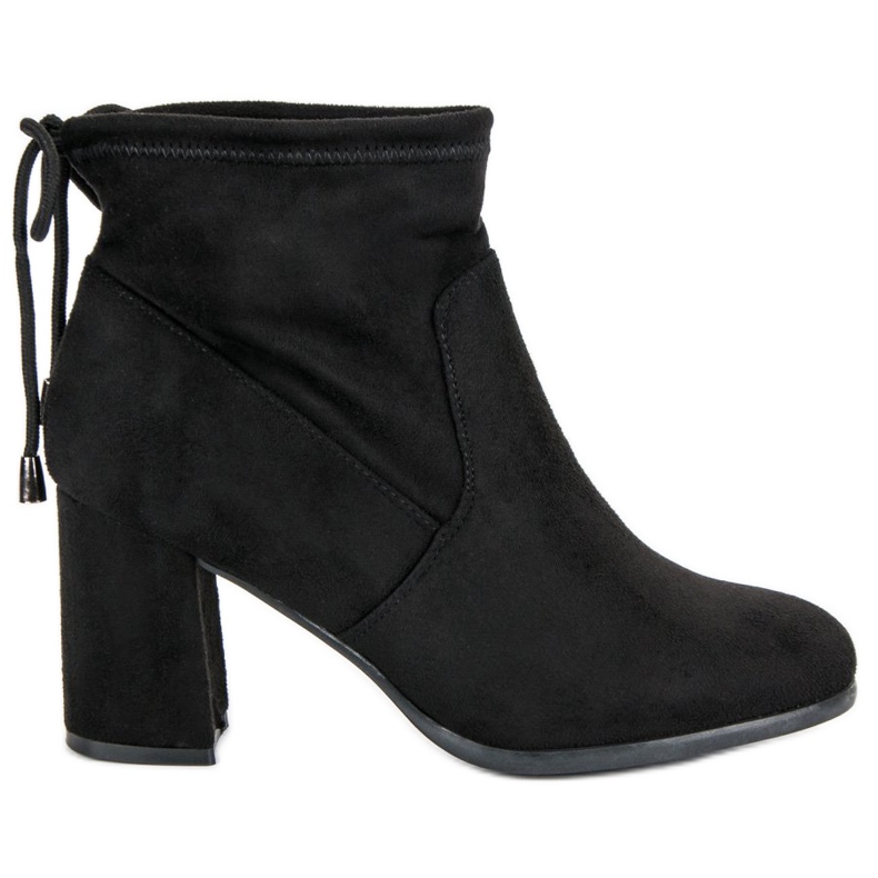 Stiefeletten aus Wildleder mit hohem Absatz schwarz