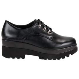 Gebundene Damenschuhe schwarz