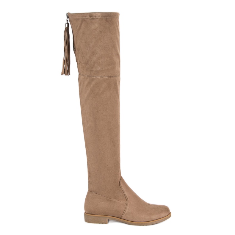 Super Me Overknee-Stiefel aus Wildleder braun