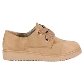 Schnürsneaker aus Wildleder braun