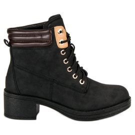 Arbeitsstiefel mit hohen Absätzen schwarz