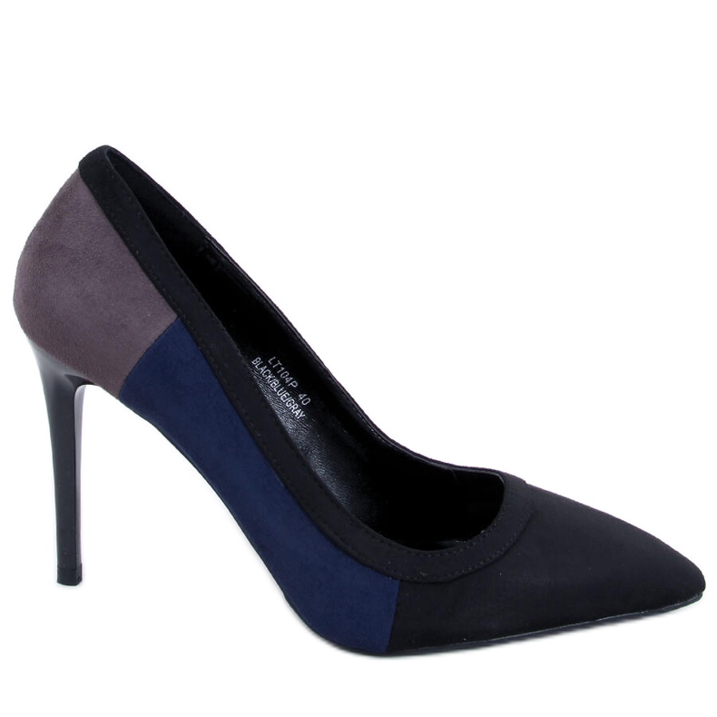 BM Damen Tricolor LT104P SCHWARZ / BLAU / GRAU Stilettos