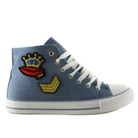 High-Top-Sneaker mit R63 Cowboy Light Blue Patches blau