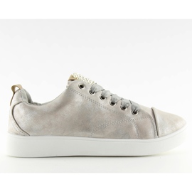 Graue 88013 Silberne Turnschuhe mit Perlen